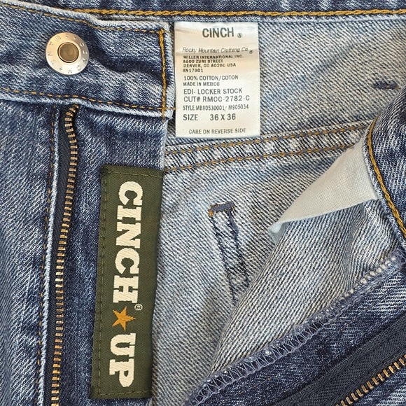 Cinch Green Label Medium Wash Denim Boot Cut Mens Jeans 36x36 Cowboy Workwear - Picture 5 of 9